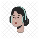 Middle eastern lady wearing headphones  Icon