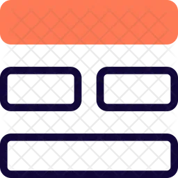 Middle Horizontal Grid  Icon