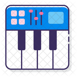 Midi Keyboard Icon - Download in Colored Outline Style