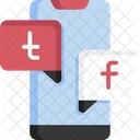 Midias Sociais Twitter Facebook Icon