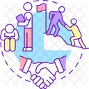 Los miembros de la sociedad ayudan  Icono