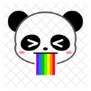 Panda Vomissements Arc En Ciel Icône