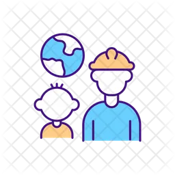 Migrant Worker Family  Icon