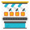 Mikrochip Produktionslinie Forderband Gepackband Symbol