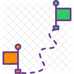 Milestone Icon - Download in Colored Outline Style