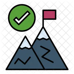 Milestone Complete Icon - Download in Colored Outline Style