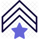 Military Rank Star Badge Double Stripe Icon