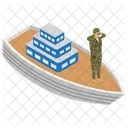 Military Battleship Army Boat Water Craft Icon