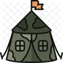 Military Barracks Tent Icon