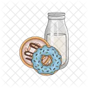 Milk And Donut Breakfast Milk Icon