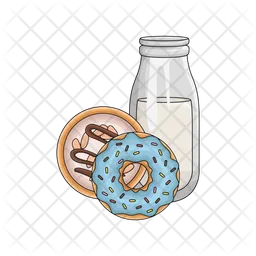 Milk and donut  Icon