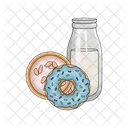 Milk and donut  Icon