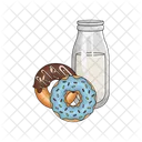 Milk And Donut Milk Breakfast Icon