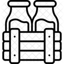 Milk Bottles Crate Beverage Icon