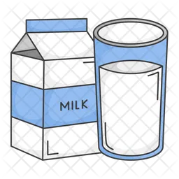 Milk carton and milk glass  Icon