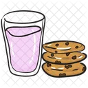 Milk Glass Cookies Breakfast Icon