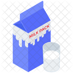 Milk Pack Container Icon - Download in Isometric Style