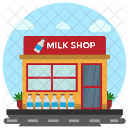 Milk Shop Icon Download In Flat Style