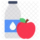 Milk With Apple Edible Healthy Meal Icon