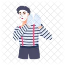 Mime Artist Mime Character Silent Performer Icon