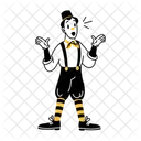 Mime Performer Artist Circus Character Icon