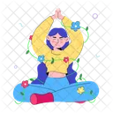 Mindfulness Practice Lotus Pose Yoga Meditation Icône
