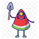Miner Watermelon Miner Cute Icon