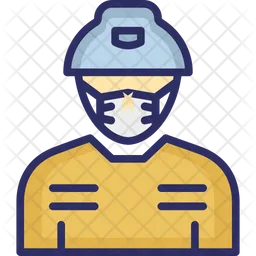 Miner Wearing mask  Icon