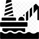 Mineracao Maritima Plataforma De Petroleo Industrial Ícone