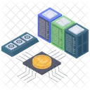 Mineria De Bitcoins Blockchain Exploracion De Bitcoins Icono