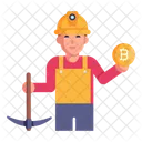 Excavador Minero De Bitcoin Ingeniero Icono