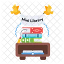 Mini Biblioteca Mesa De Livros Armazenamento De Livros Ícone