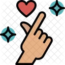 Mini heart hand sign  Icon