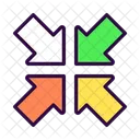 Minimize Inward Arrow Center Icon