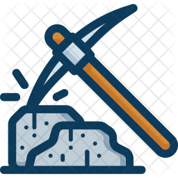 Mining Icon - Download in Colored Outline Style