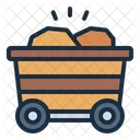 Mining Cart Cart Gold Icon