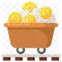 Bitcoin Cart Bitcoin Trolley Bitcoin Pushcart Icon