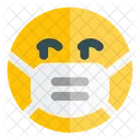 Mirando Hacia La Derecha Emoji Con Mascarilla Emoji Icono