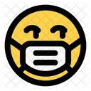 Mirando Hacia La Izquierda Emoji Con Mascarilla Emoji Icono