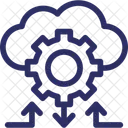 Mise En Reseau Cloud Partage Cloud Rouage Icône