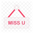 Miss You Hanging Tag Sale Icon
