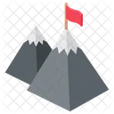 Mission Achievement Victory Mountain Flag Icon