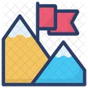 Mission Achievement Victory Mountain Flag Icon