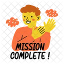 Mission Complete Clapping Happy Icon