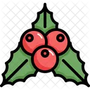 Mistletoe Leaves Bell Icon