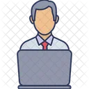 Manager Mitarbeiter Laptop Symbol