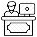 Mitarbeiter Schreibtisch  Symbol