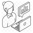 Weiblich Arbeiter Analytiker Symbol