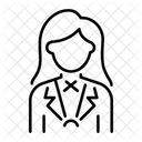 Weibliche Angestellte Mitarbeiter Begleiter Symbol