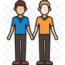 Mixed Men Couple Holding Hands Icon